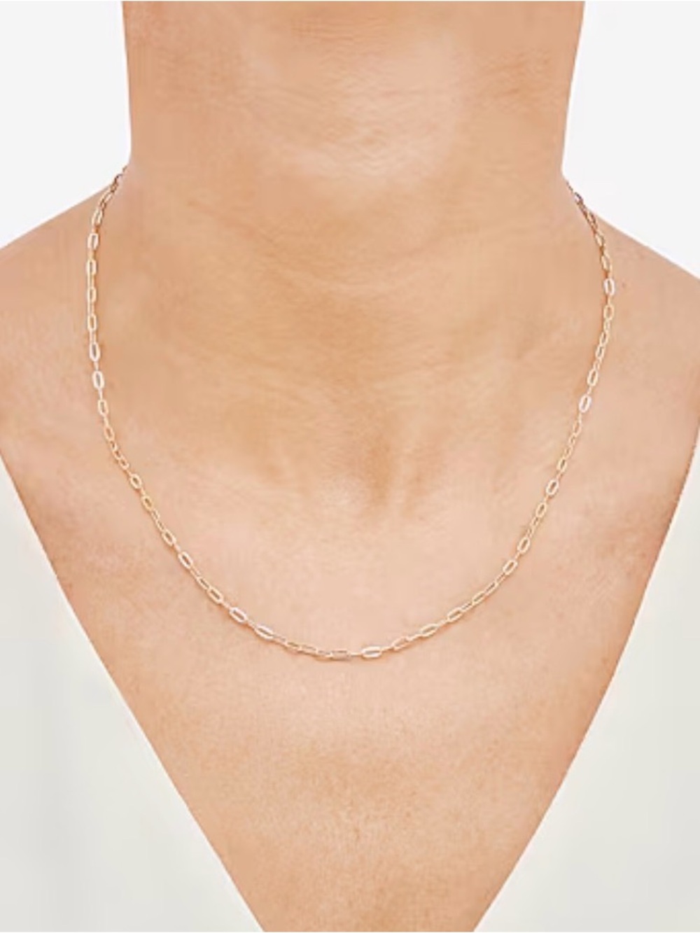 BRAND NEW solid 10k yellow gold 18โ 2mm paper clip necklace chain